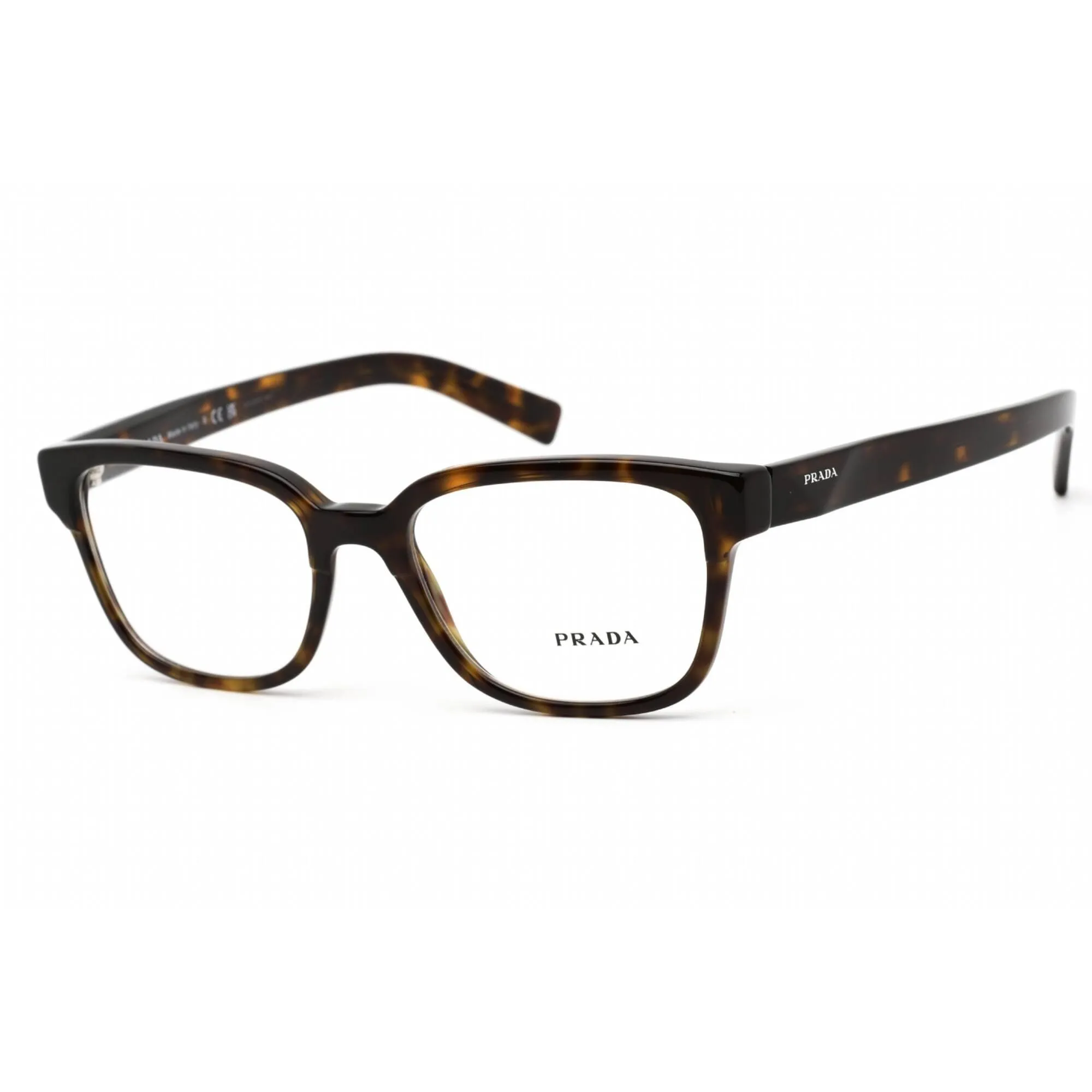 Prada Men's Eyeglasses - Clear Lens Tortoise Plastic Square Frame | 0PR 04YV 2AU1O1
