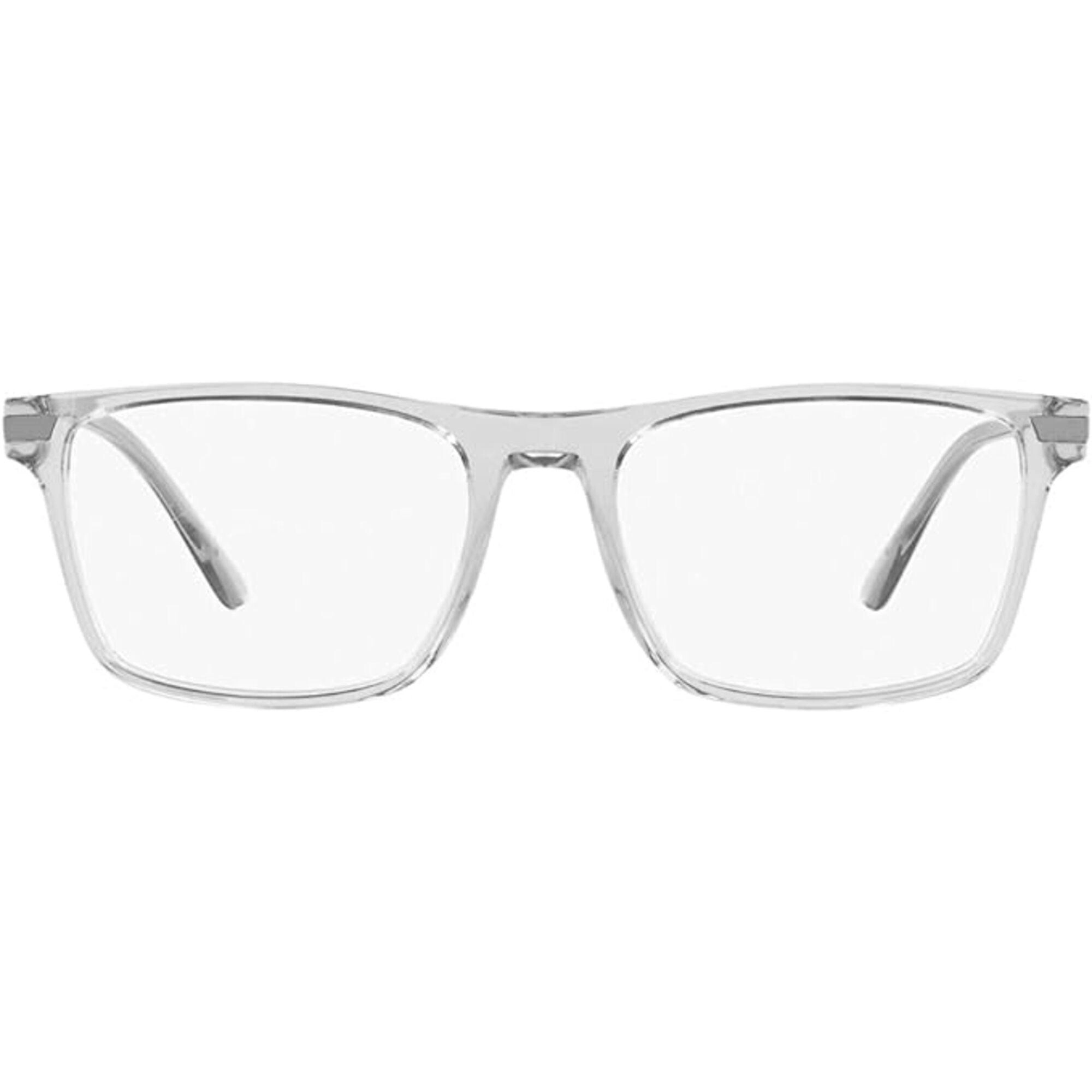 Prada Men's Eyeglasses - Grey Transparent Rectangular Frame | PRADA 0PR01WV U431O1