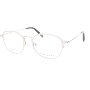 Primary Men's Eyeglasses - Demo Lens Titanium Oval Full Rim Frame | Pt110 Gunmetal