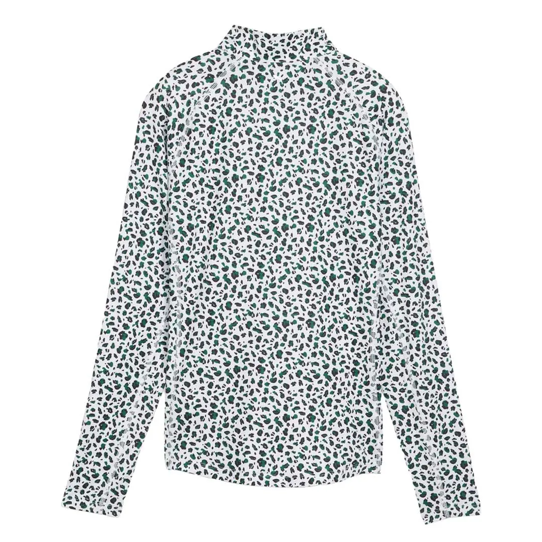 Puma - Women's You-V Leopard Quarter-Zip Golf Sweater (623929 01)