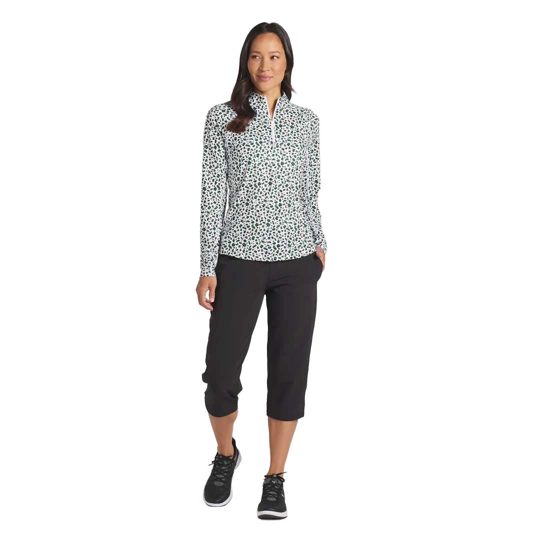 Puma - Women's You-V Leopard Quarter-Zip Golf Sweater (623929 01)
