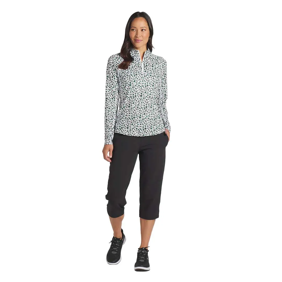 Puma - Women's You-V Leopard Quarter-Zip Golf Sweater (623929 01)