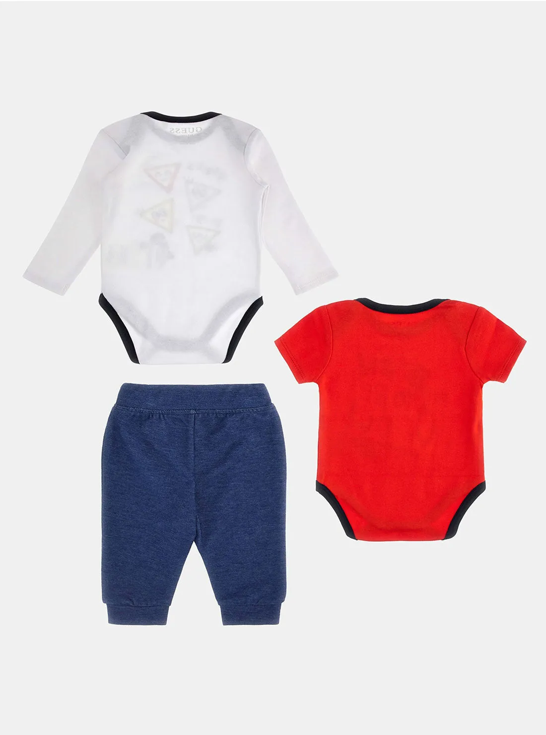 Red White Short Sleeve Long Sleeve Pants Set (0-12M)