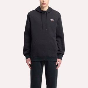 REEBOK MEN'S IDENTITY SMALL LOGO BLACK HOODIE