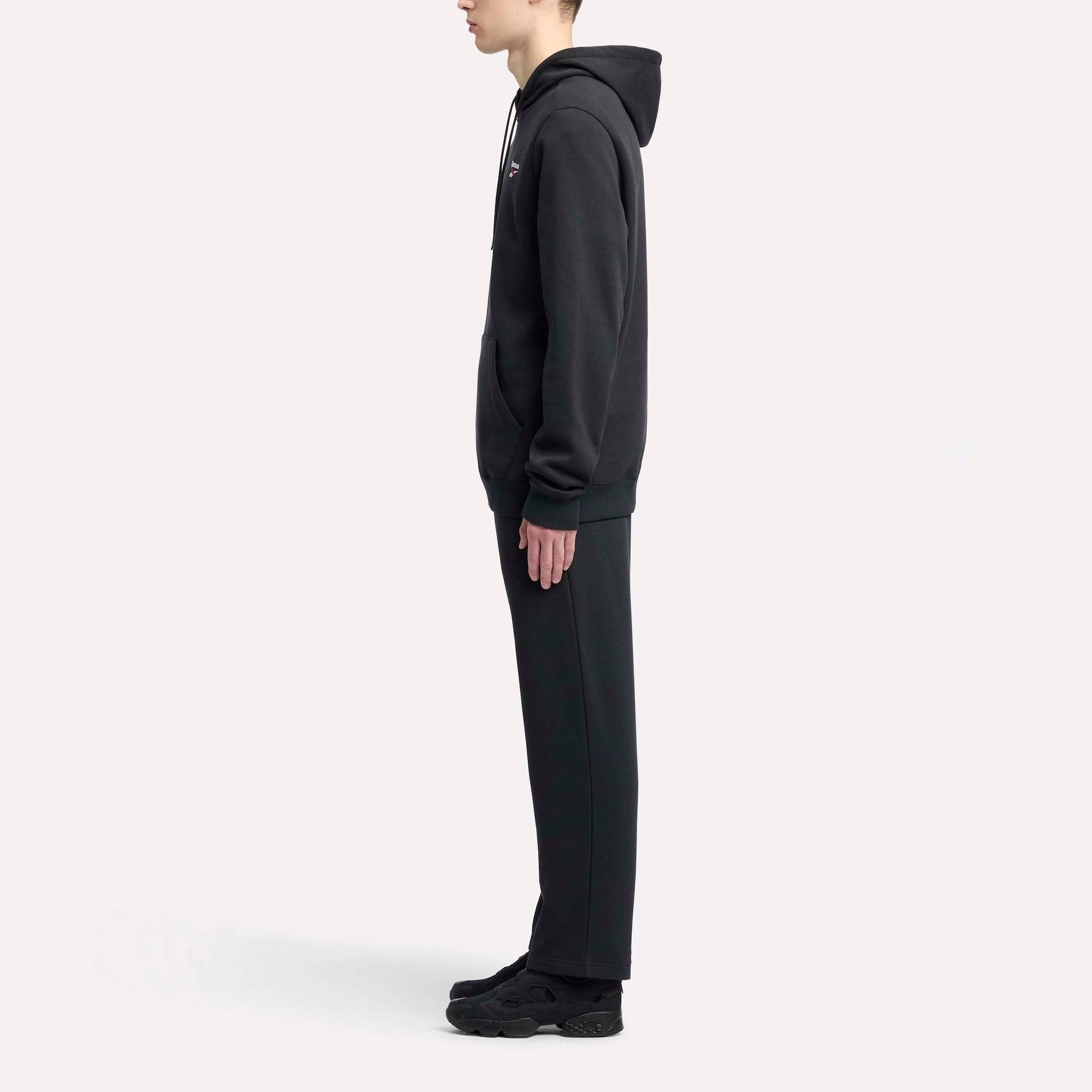 REEBOK MEN'S IDENTITY SMALL LOGO BLACK HOODIE