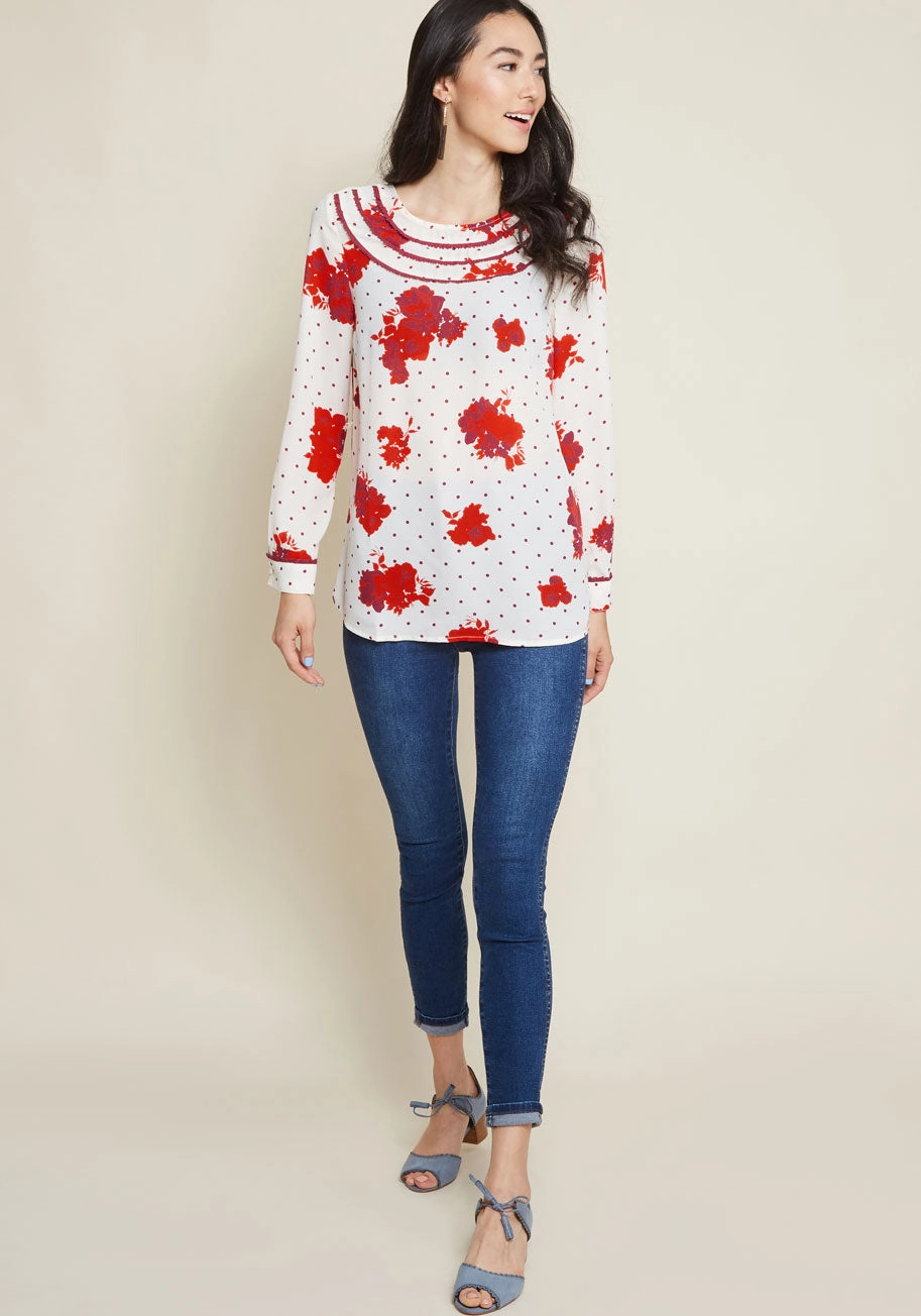 Retro Refresh Long Sleeve Top in Print Mix