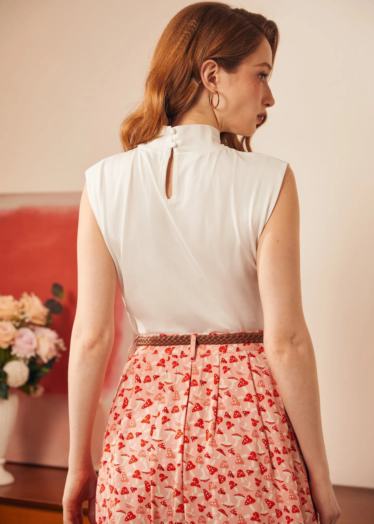 Retro Rendezvous Tie-Neck Top