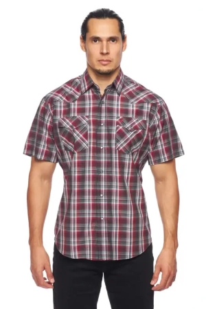RODEO CLOTHING MEN'S PLAID SHORT SLEEVE SNAP PS400s-477