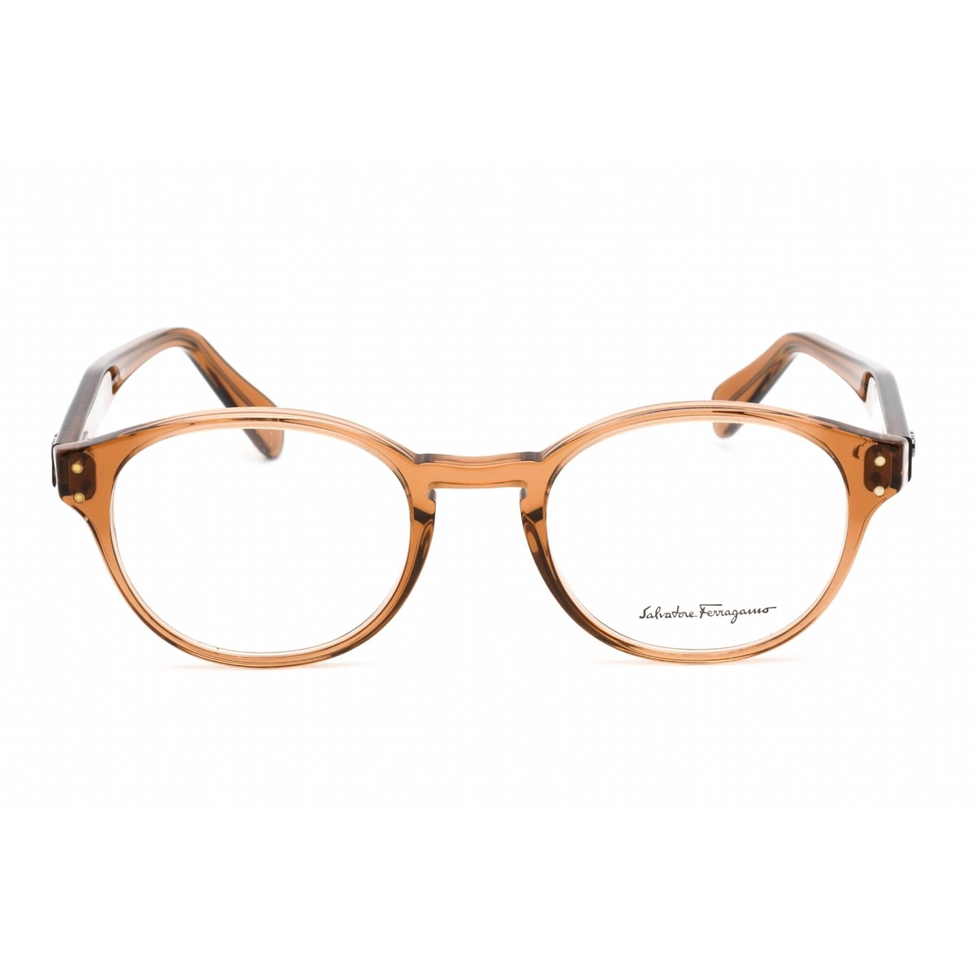 Salvatore Ferragamo Men's Eyeglasses - Round Transparent Brown Frame | SF2940 232