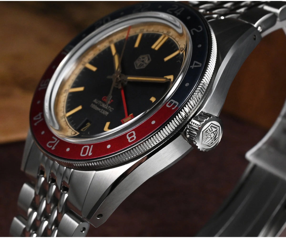San Martin Vintage Style NH34 GMT Men Watch SN0116G-V6