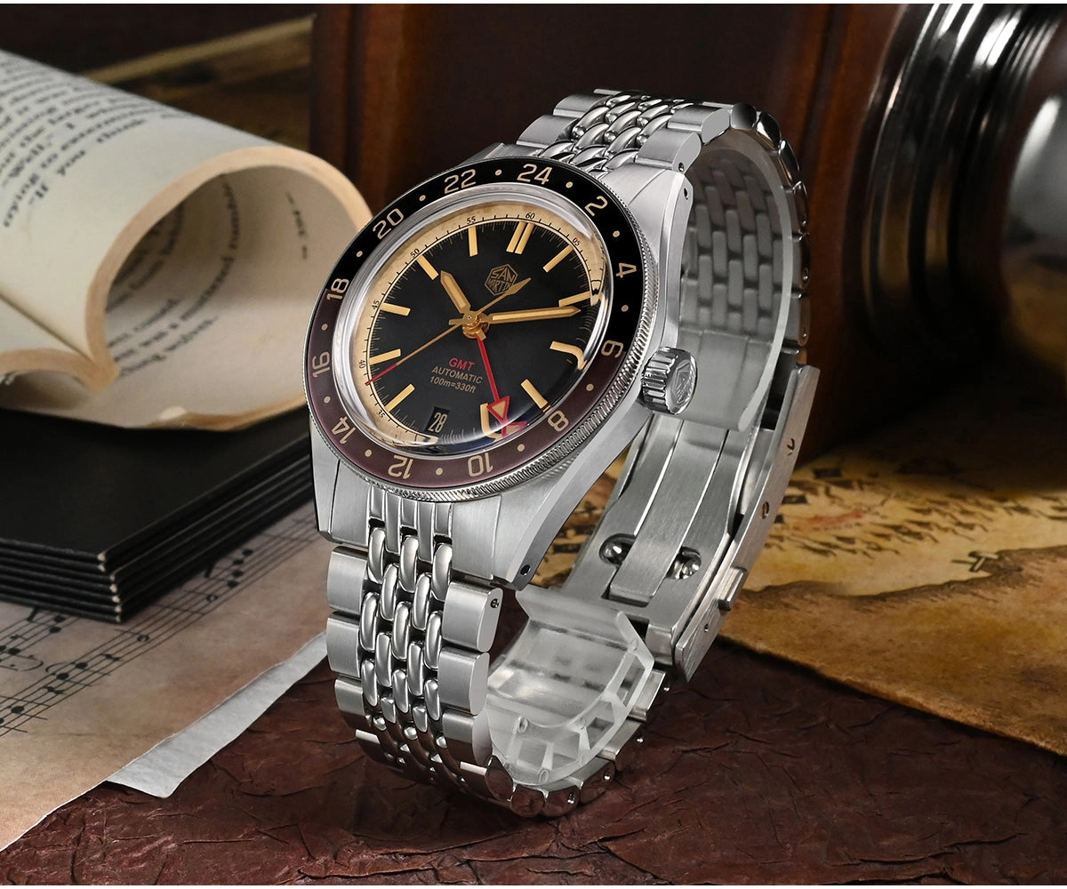 San Martin Vintage Style NH34 GMT Men Watch SN0116G-V6