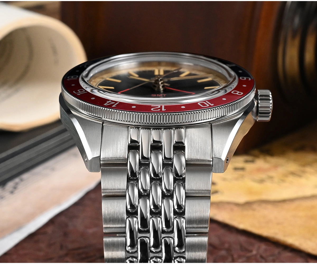 San Martin Vintage Style NH34 GMT Men Watch SN0116G-V6