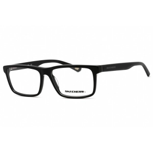 Skechers Men's Eyeglasses - Shiny Black Acetate Rectangular Full Rim | SE3343 001