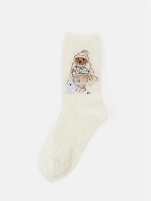 Socks with Polo Bear Ivory