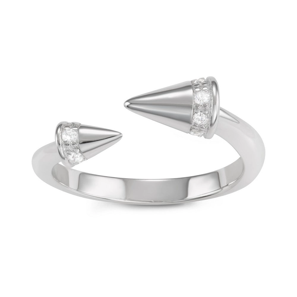 Sterling Silver Open Double Spike Ring - W-1625