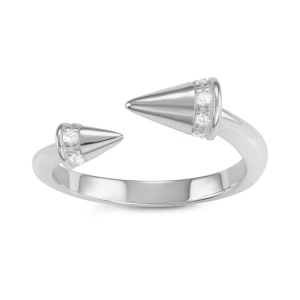 Sterling Silver Open Double Spike Ring - W-1625
