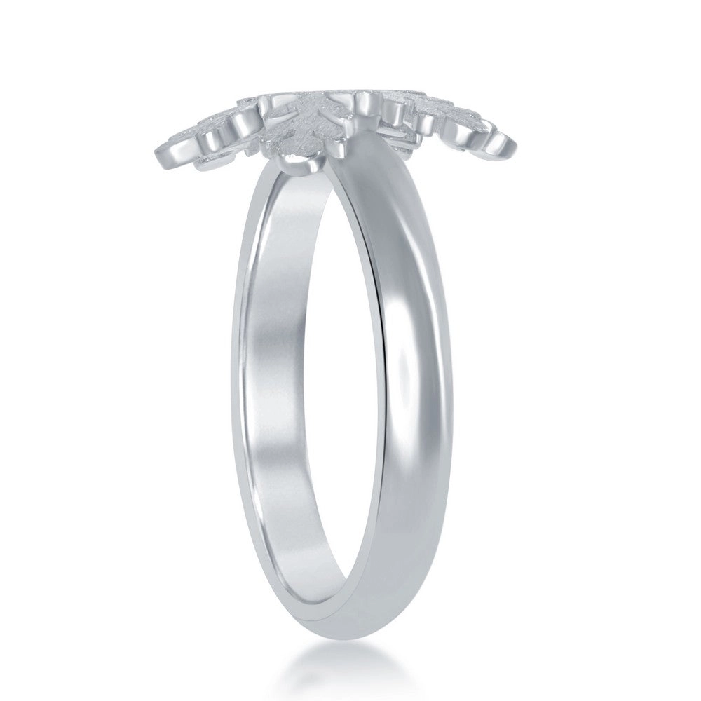 Sterling Silver Snowflake Ring - W-1799