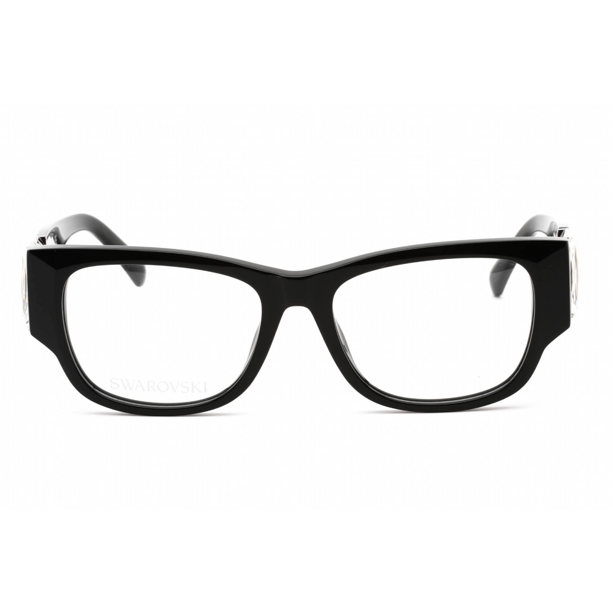 Swarovski Men's Eyeglasses - Rectangular Shape Shiny Black Plastic Frame | SK5473 001
