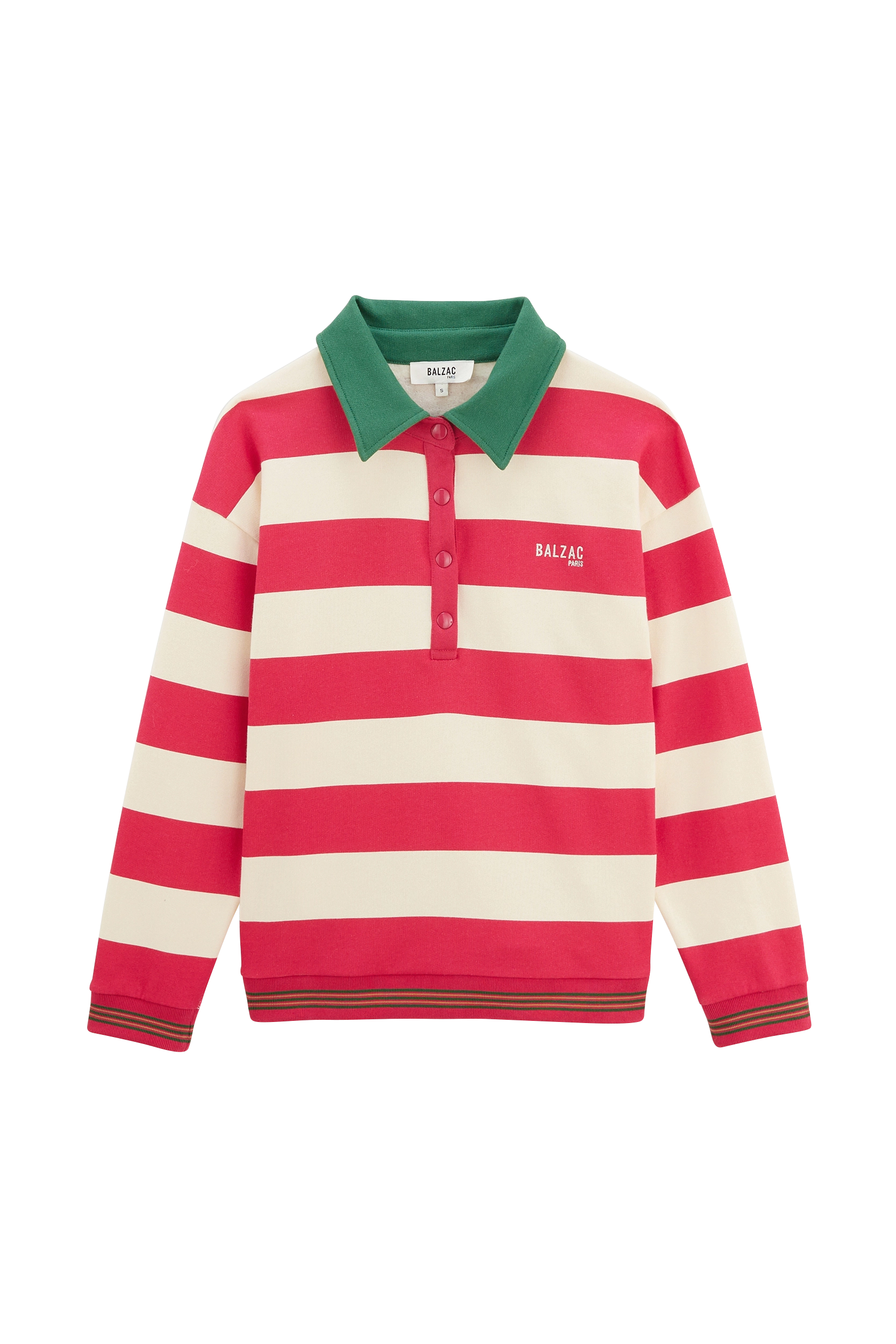 Sweat-shirt Alvar rayures rose et vert