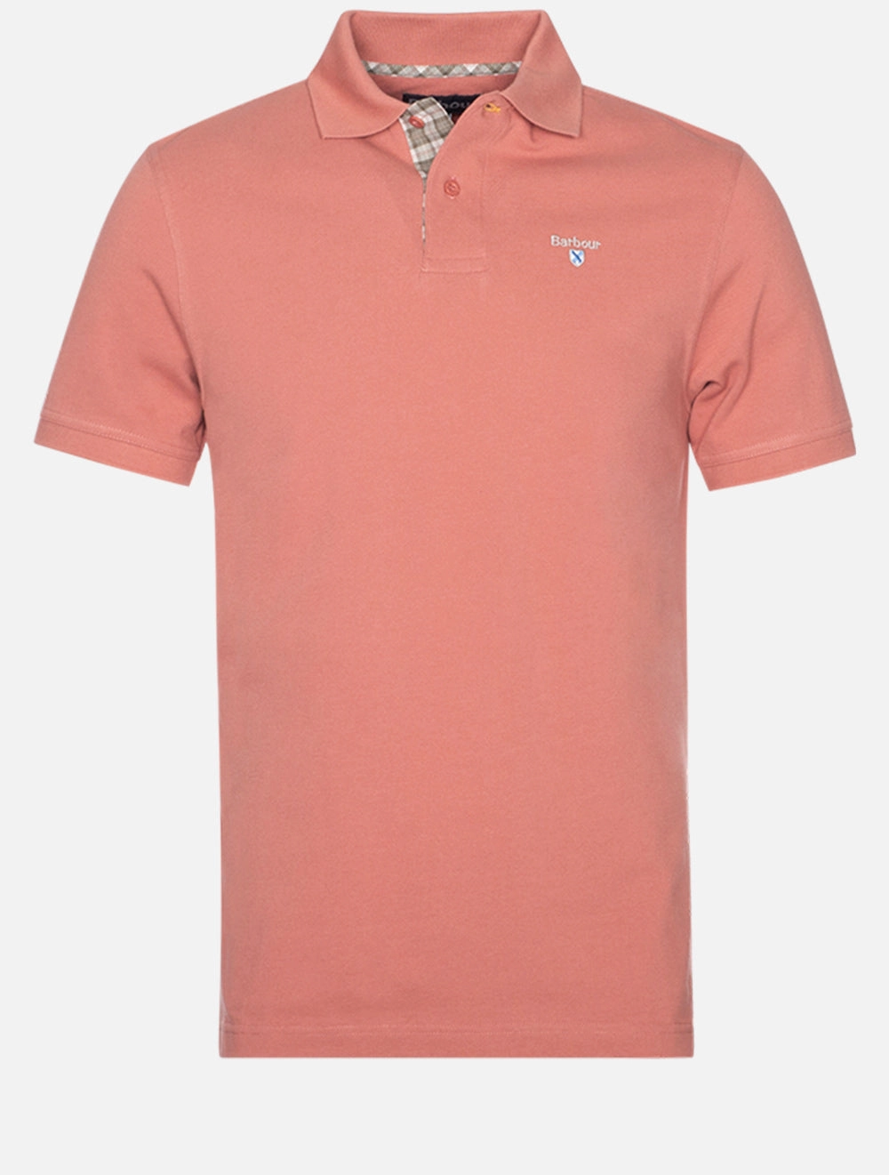 Tartan Pique Polo Pink Clay