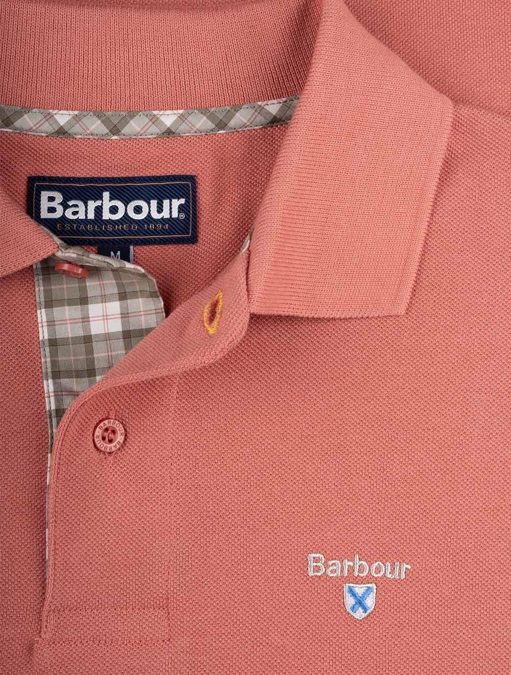 Tartan Pique Polo Pink Clay