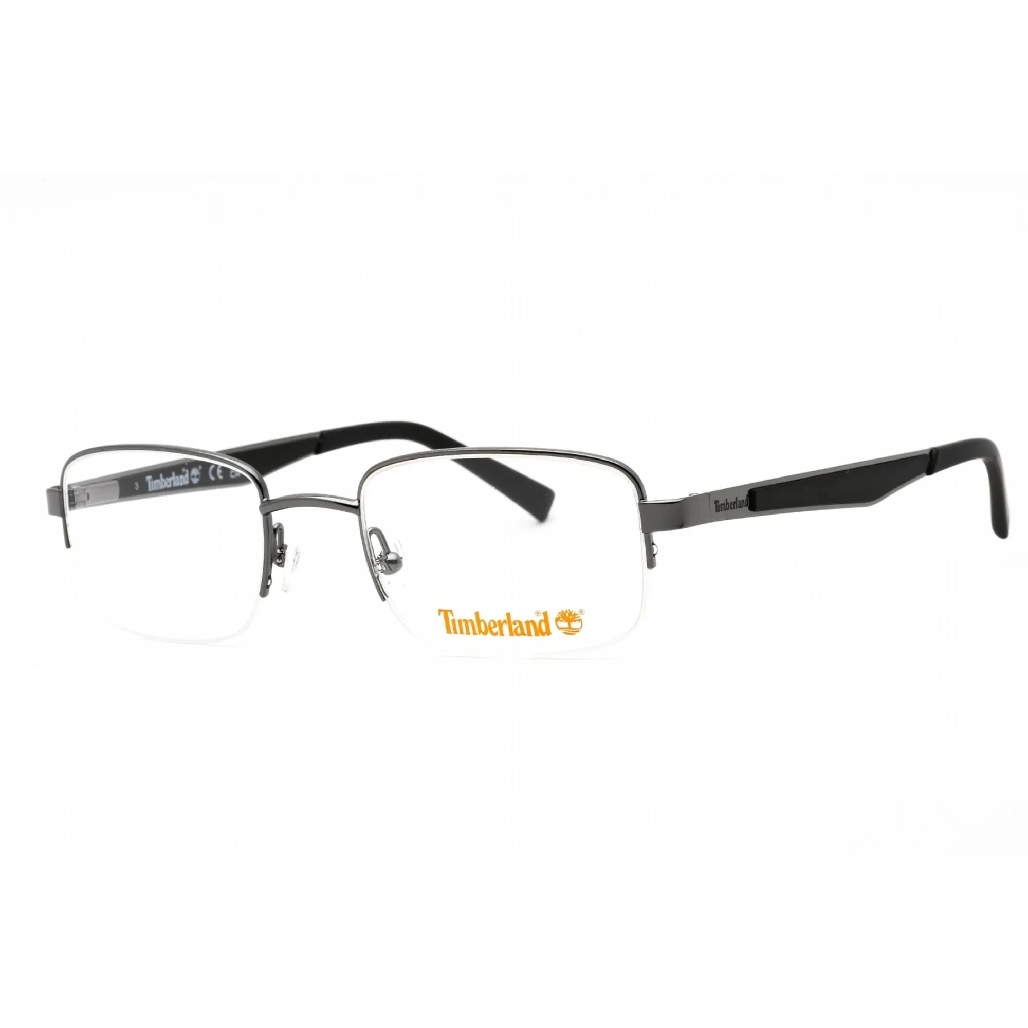 Timberland Men's Eyeglasses - Shiny Gunmetal Metal Half Rim Frame, 50 mm | TB1787 008