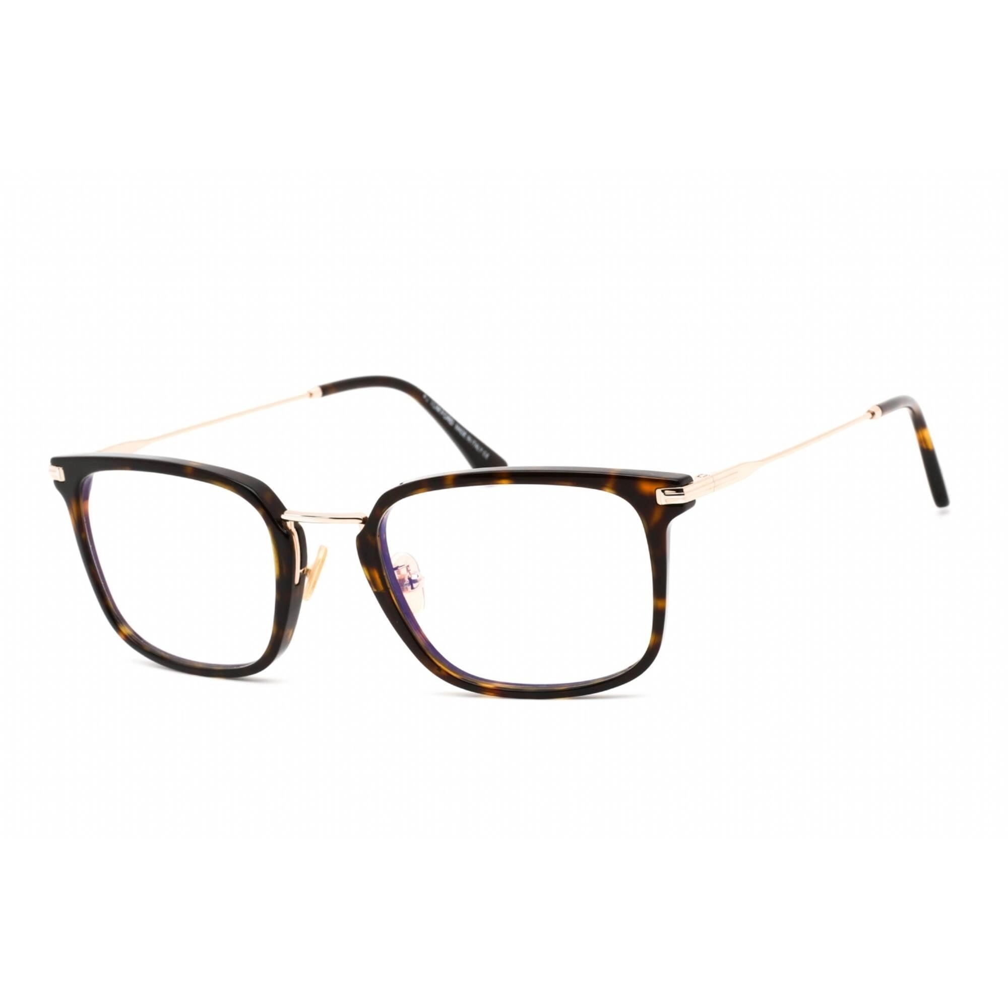 Tom Ford Men's Eyeglasses - Rectangular Dark Havana Plastic Frame | FT5747-D-B 052
