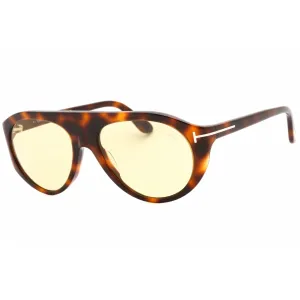 Tom Ford Men's Sunglasses - Blonde Havana Plastic Pilot Full Rim Frame | FT1001 53E