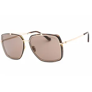 Tom Ford Men's Sunglasses - Dark Havana/Rose Gold Metal Pilot Frame | FT0750 52J