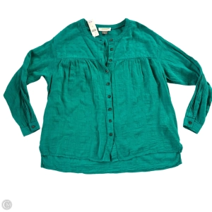Top Long Sleeve By Anthropologie In Teal, Size: Xs