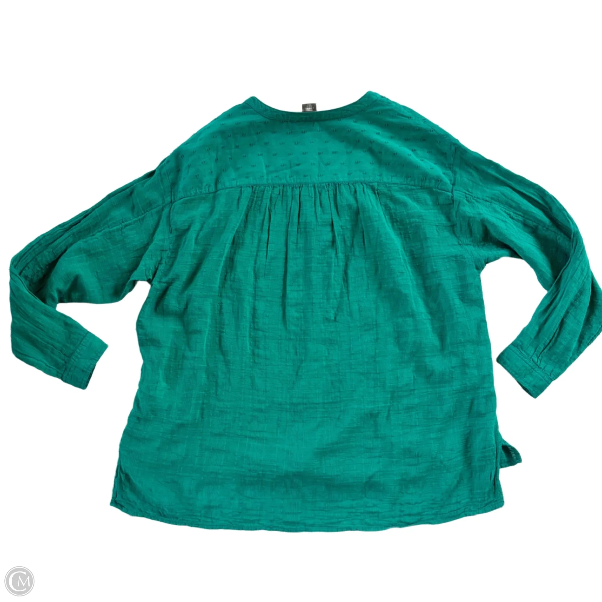 Top Long Sleeve By Anthropologie In Teal, Size: Xs