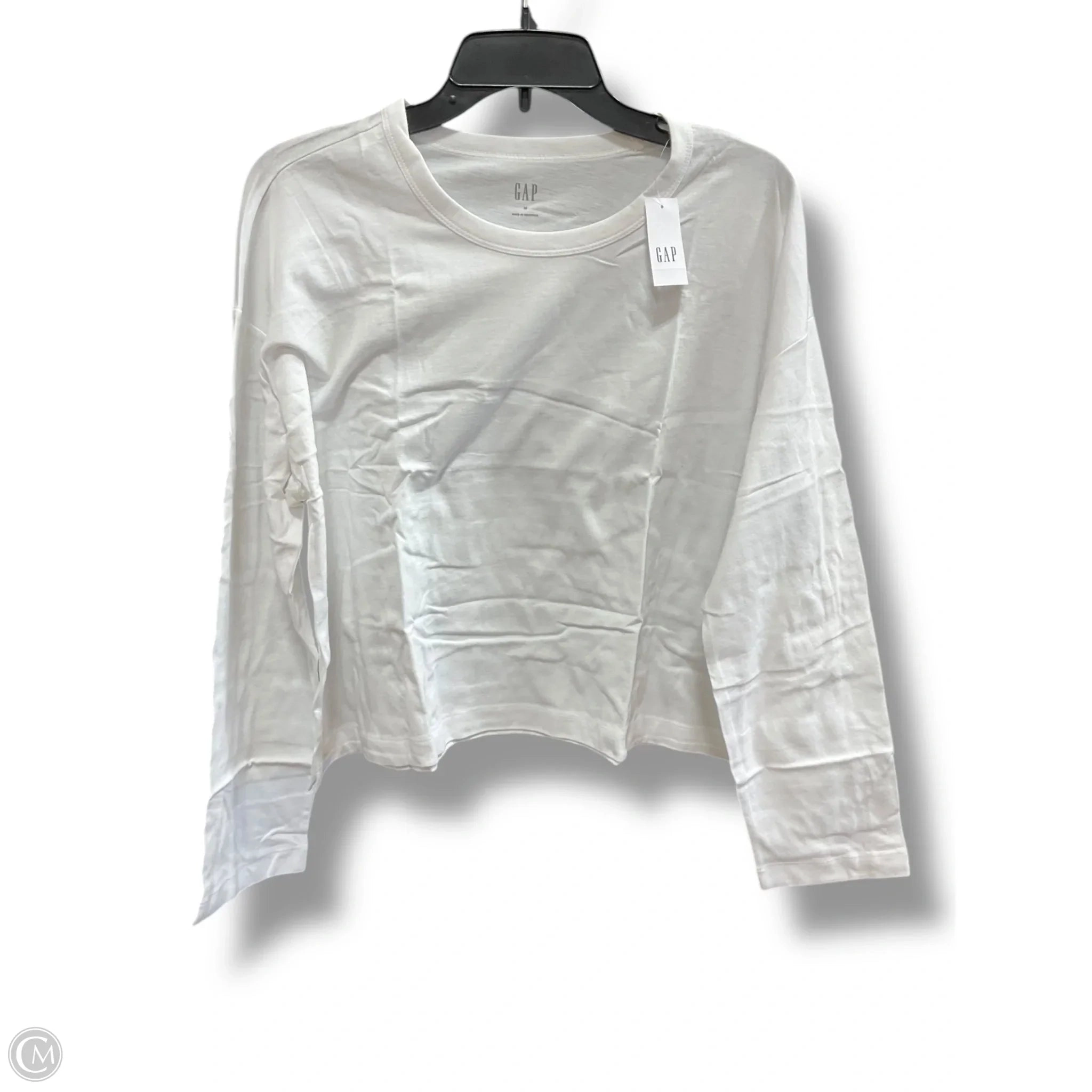 Top Long Sleeve By Gap In White, Size: M