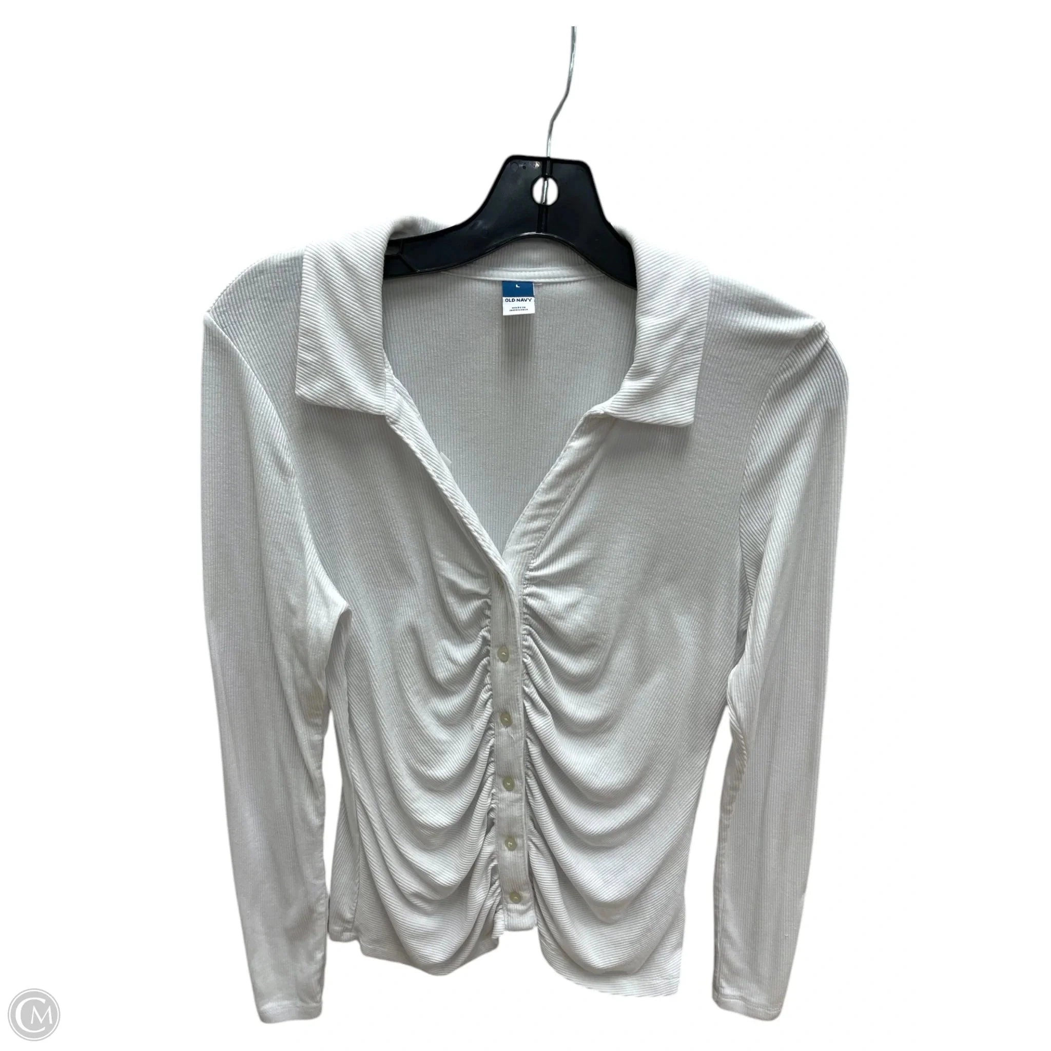 Top Long Sleeve By Old Navy In White, Size: L