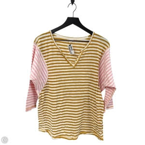 Top Short Sleeve By Hem & Thread In Pink & Yellow, Size: M
