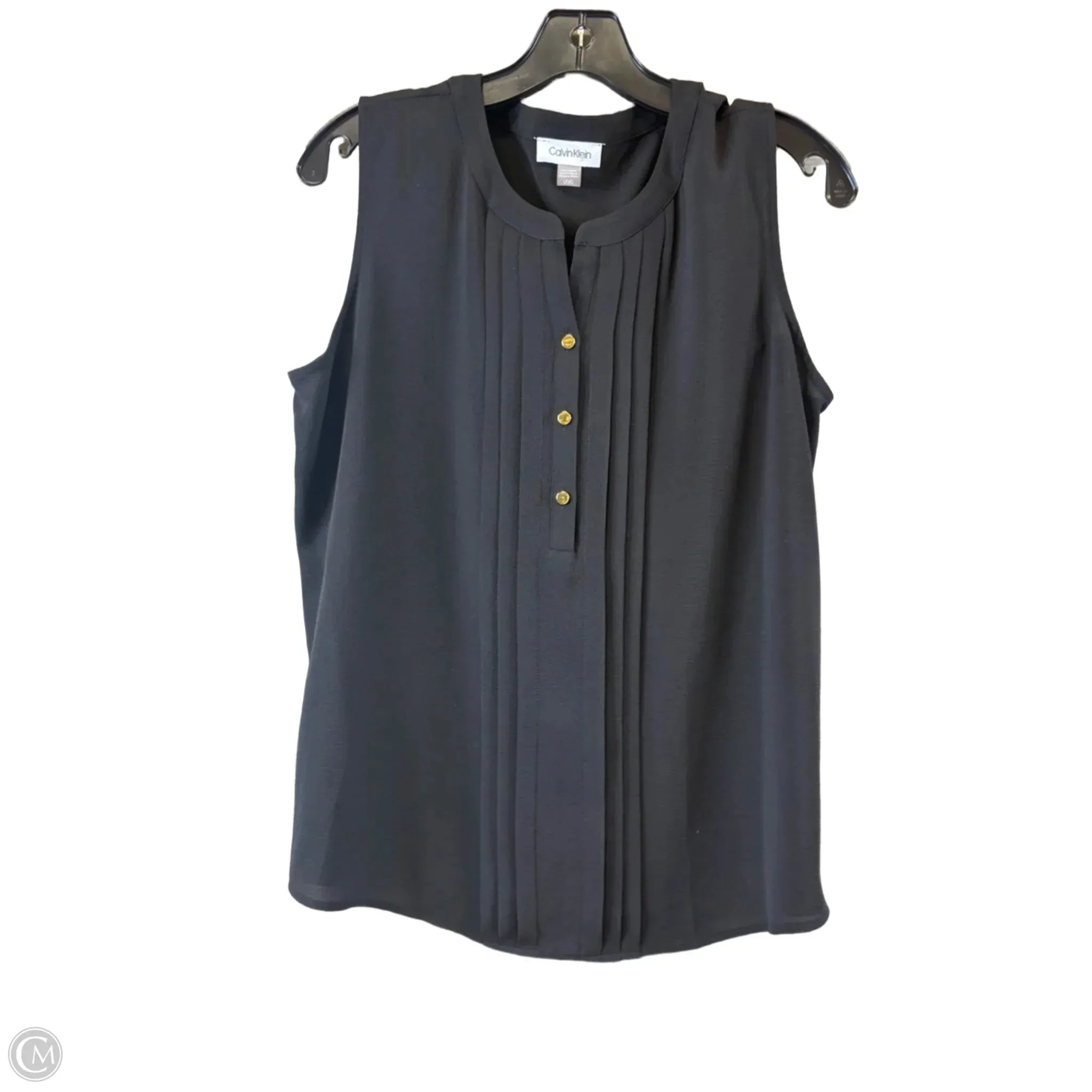 Top Sleeveless Basic By Calvin Klein In Black, Size: L