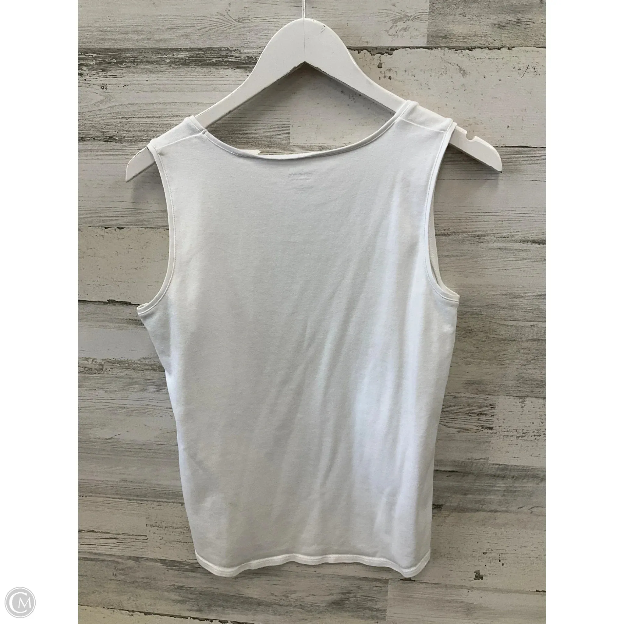 Top Sleeveless By Chicos In White, Size: L