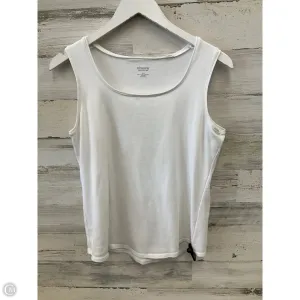 Top Sleeveless By Chicos In White, Size: L