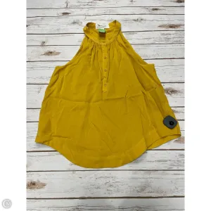 Top Sleeveless By Cloth & Stone In Gold, Size: M