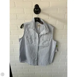 Top Sleeveless By Clothes Mentor In Blue & White, Size: L