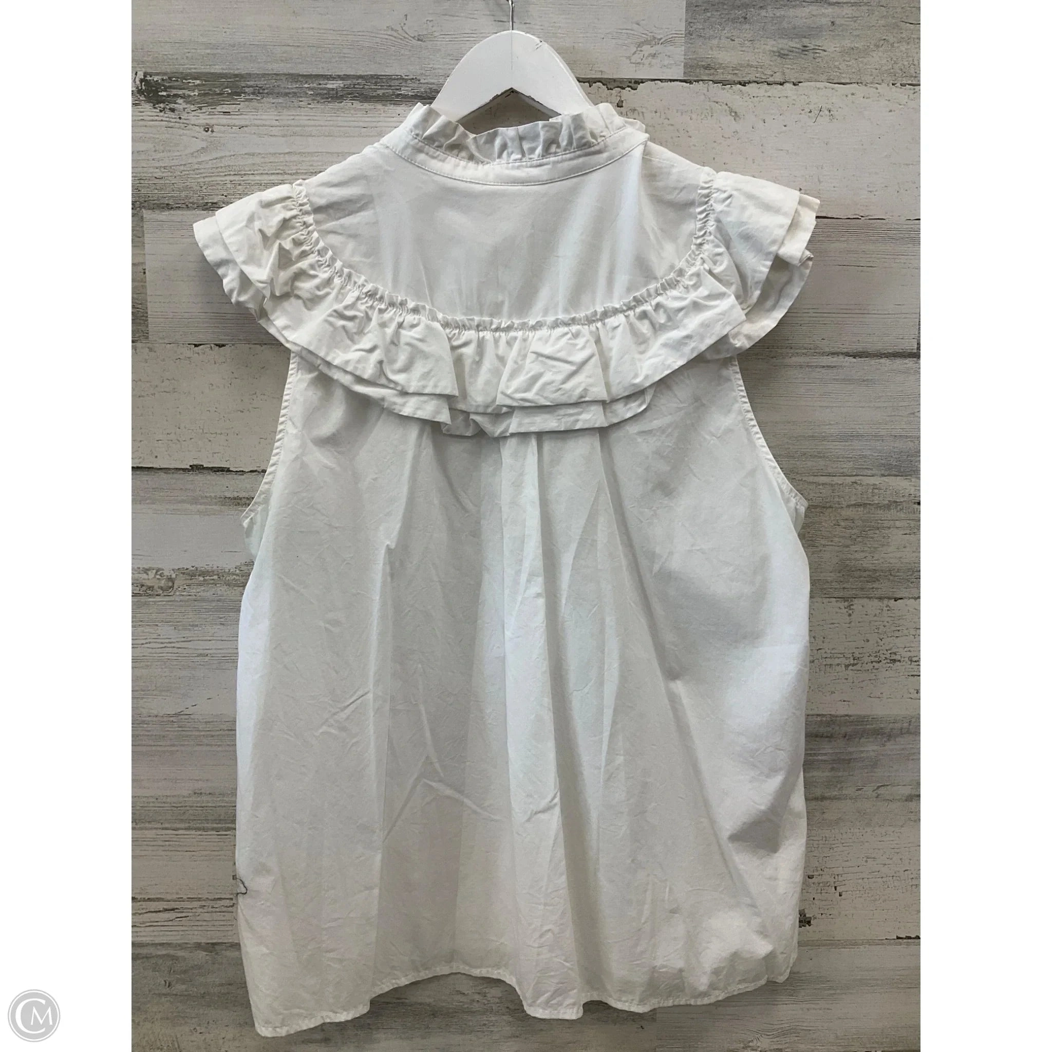Top Sleeveless By H&m In White, Size: L