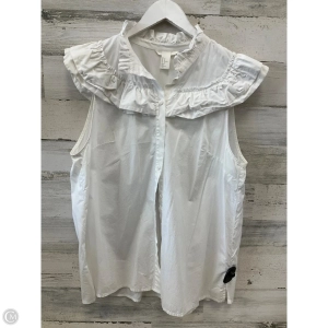 Top Sleeveless By H&m In White, Size: L
