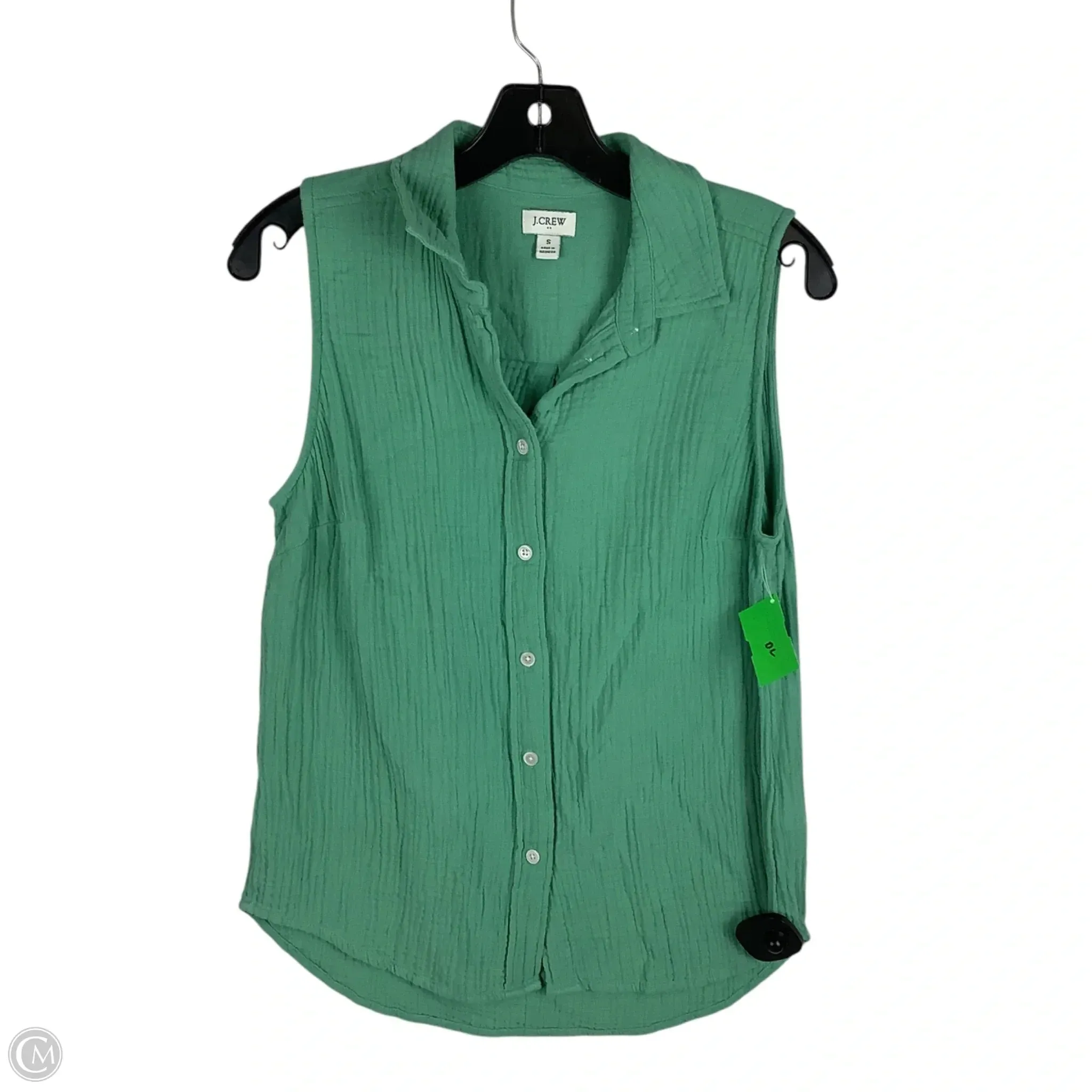 Top Sleeveless By J. Crew In Green, Size: S