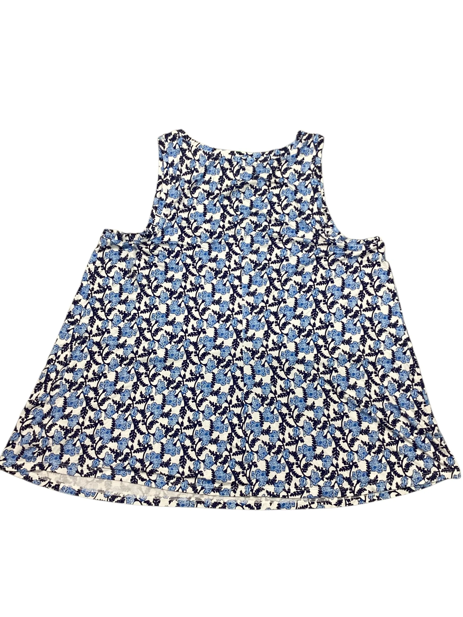 Top Sleeveless By Lane Bryant In Blue & White, Size:2X