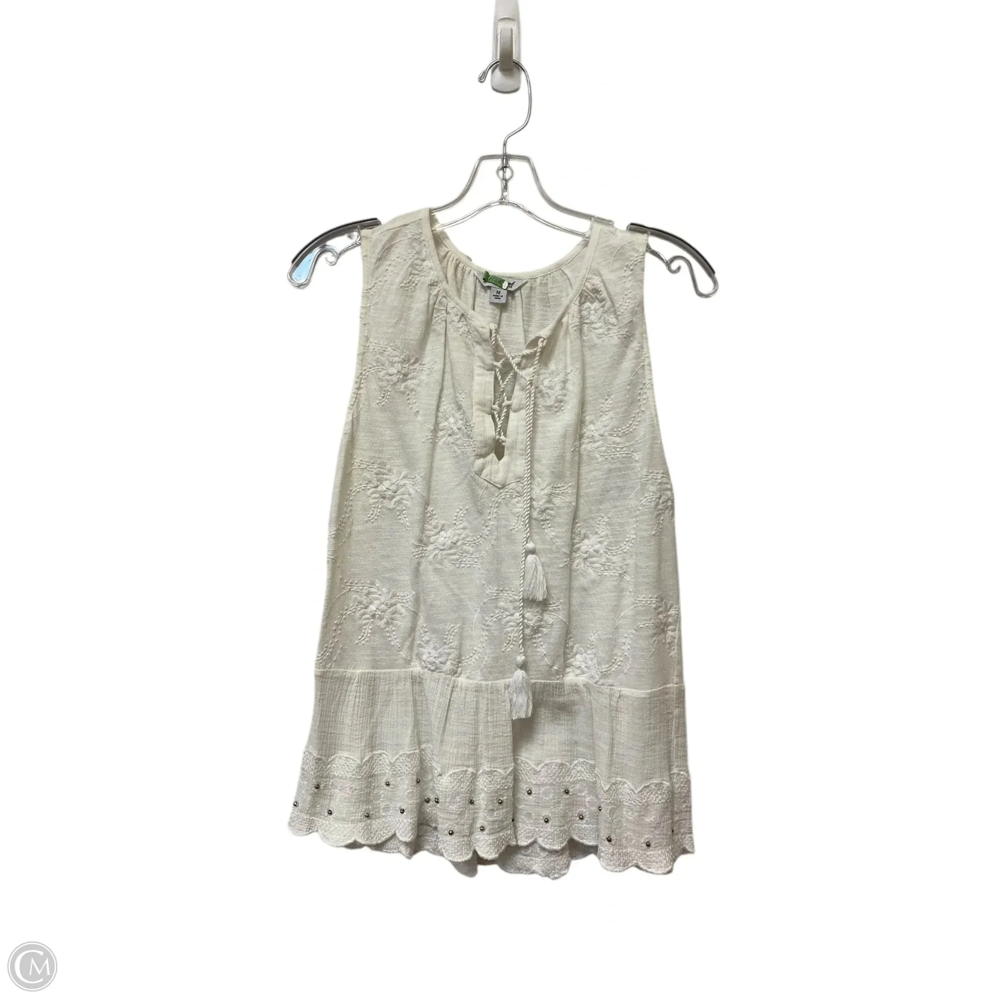 Top Sleeveless By Lucky Brand In White, Size: M
