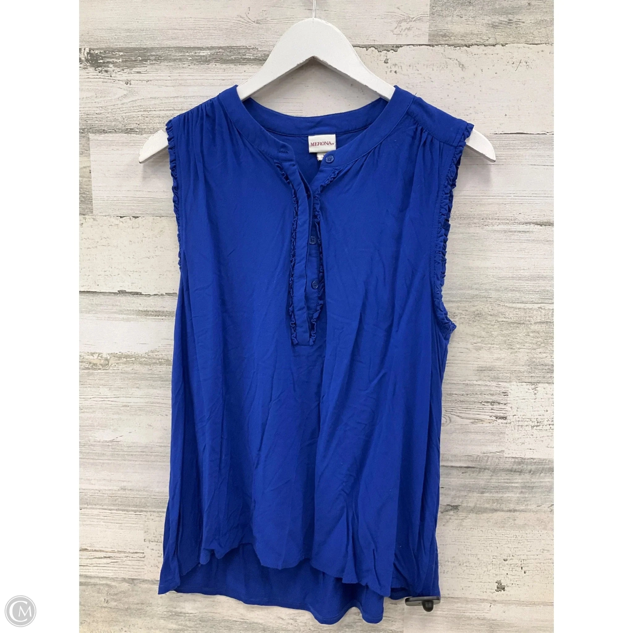 Top Sleeveless By Merona In Blue, Size: L