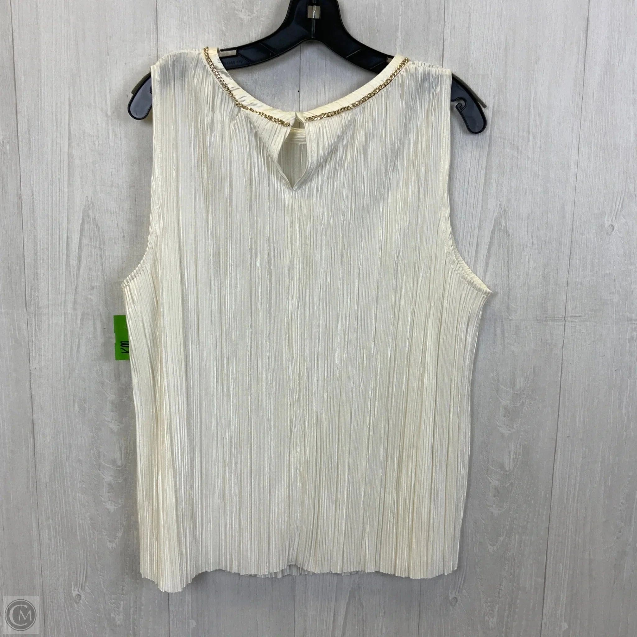 Top Sleeveless By Roz And Ali In Cream, Size: 1x