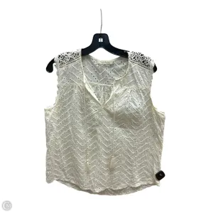 Top Sleeveless By Solitaire In Cream, Size: L