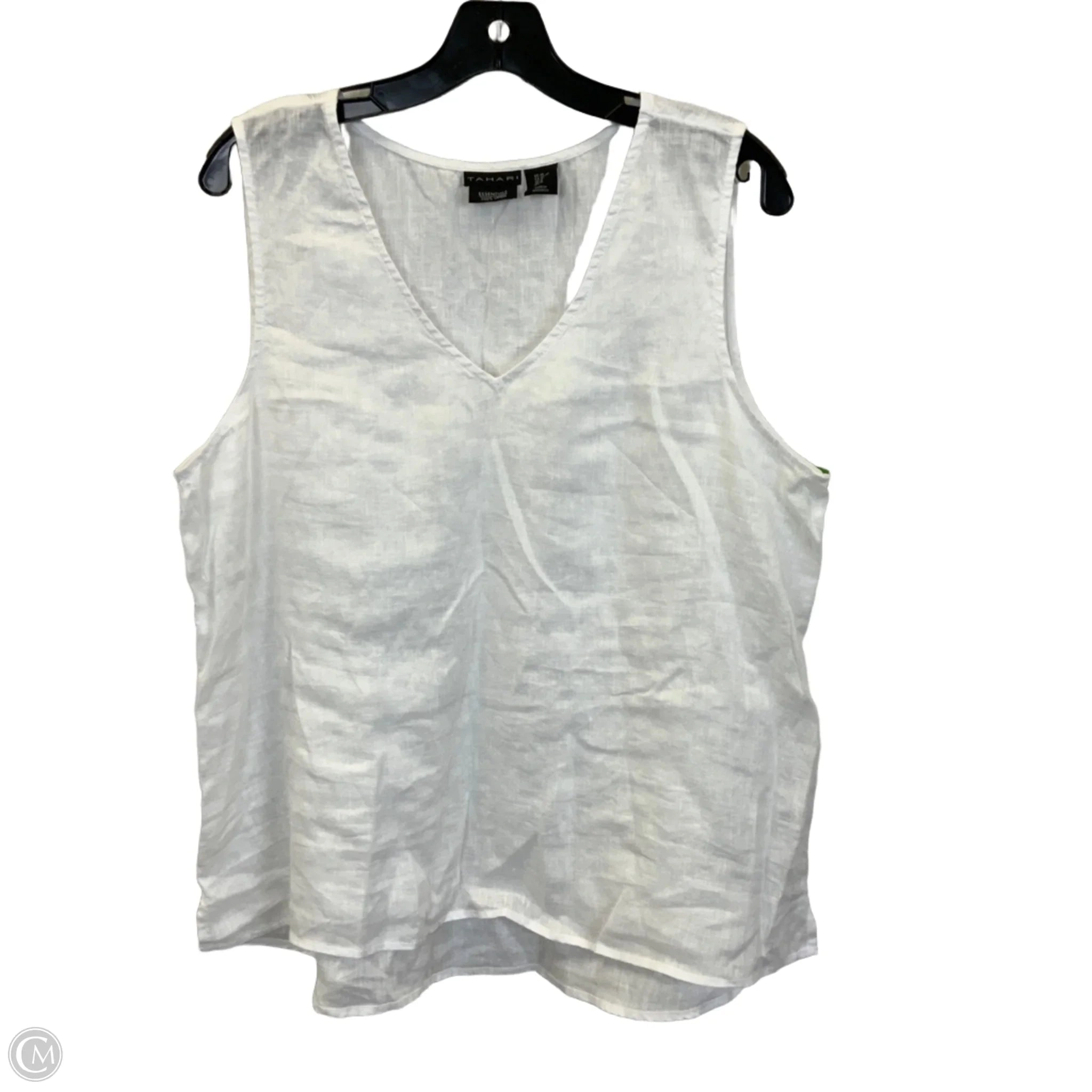 Top Sleeveless By Tahari By Arthur Levine In White, Size: Xl