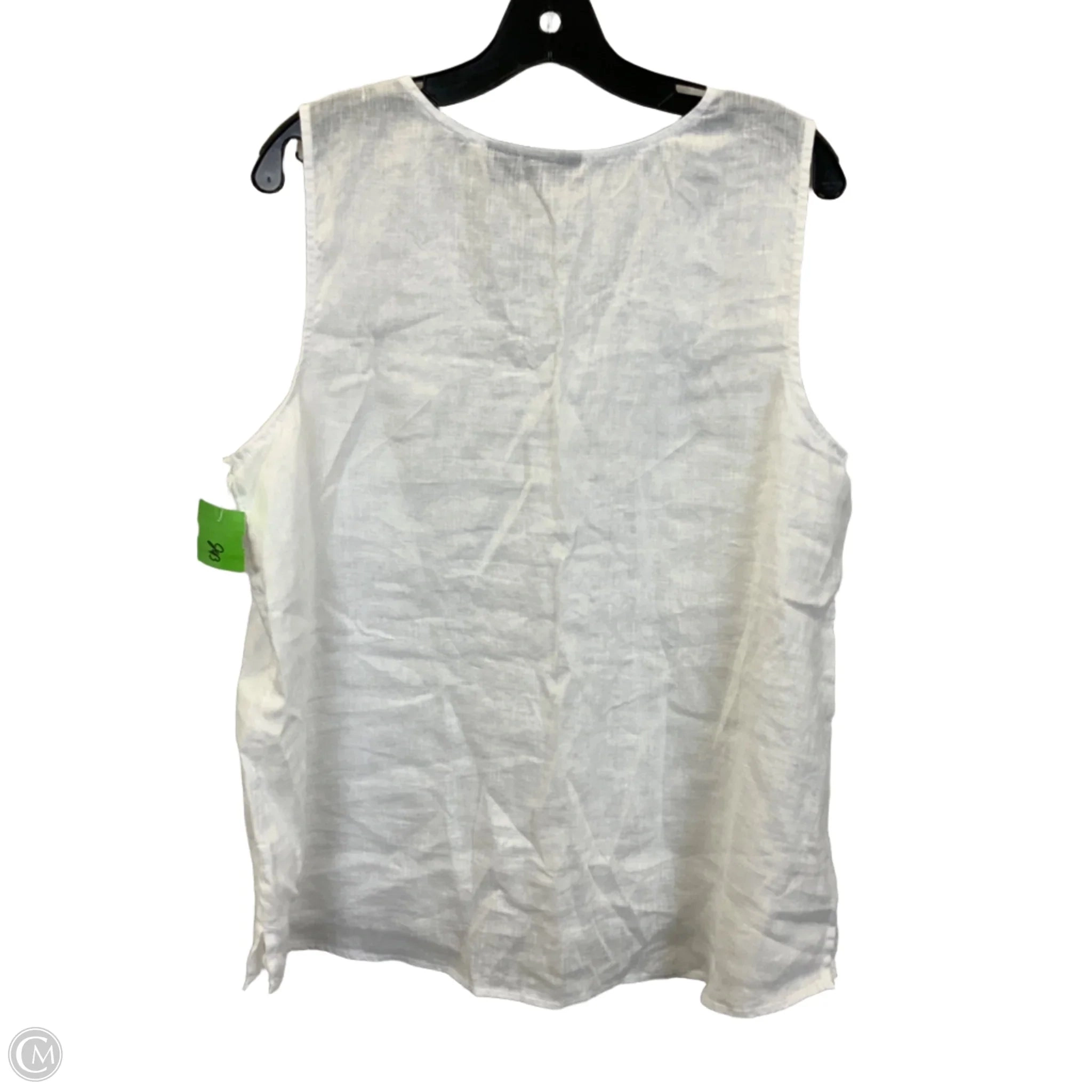 Top Sleeveless By Tahari By Arthur Levine In White, Size: Xl