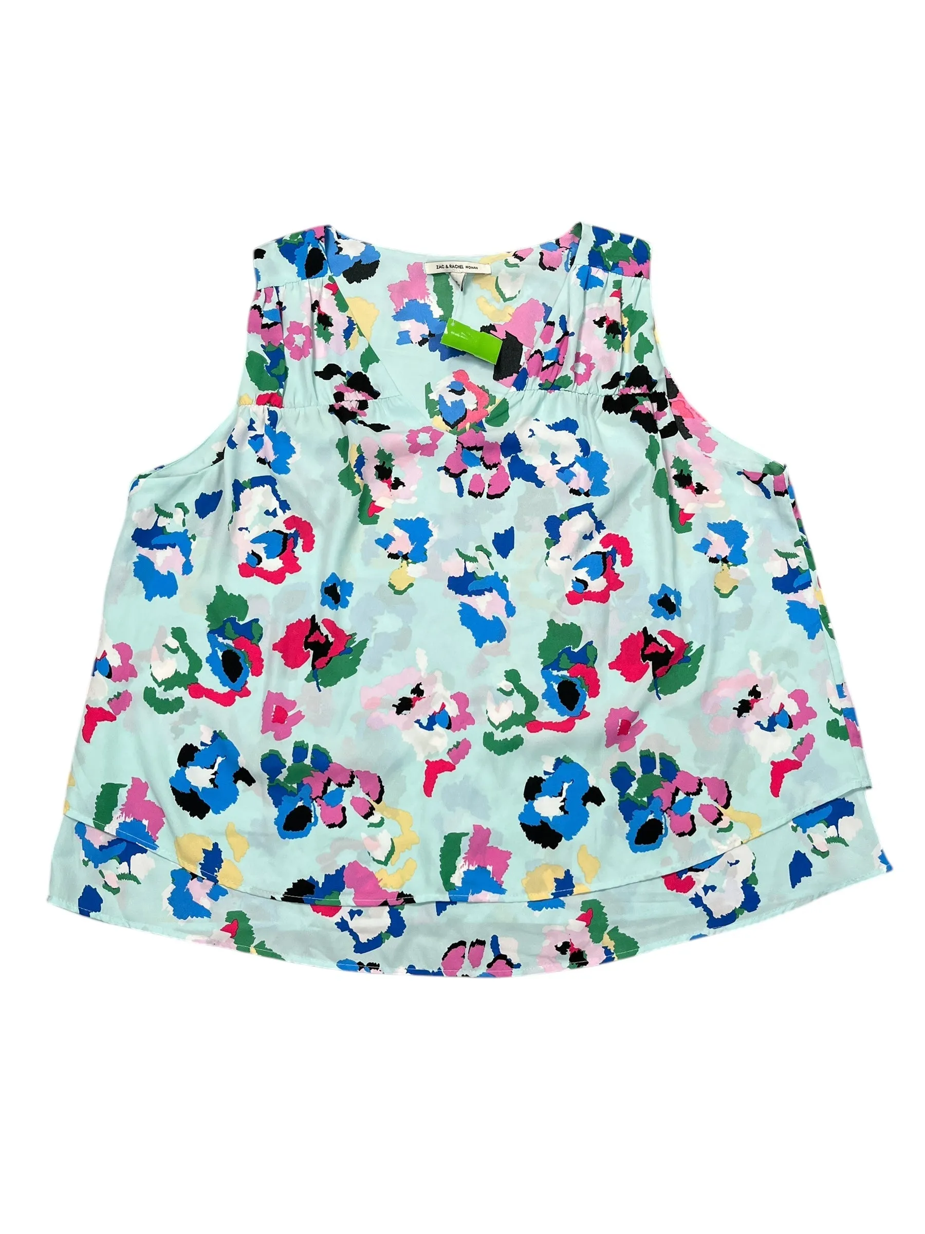 Top Sleeveless By Zac And Rachel In Blue, Size:2X